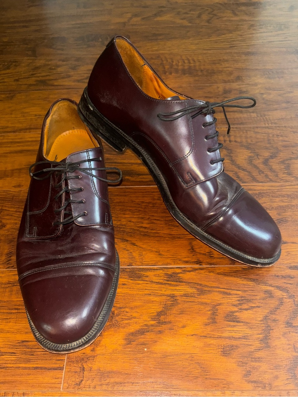 Cole Haan City Cap-Toe Oxford Dress Shoes Deep Burgundy Brown Leather Lace Up